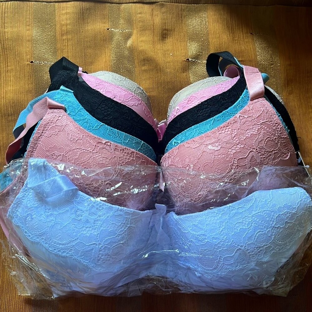 Women’s 36D New Bras Assorted Colors, Pack of 6